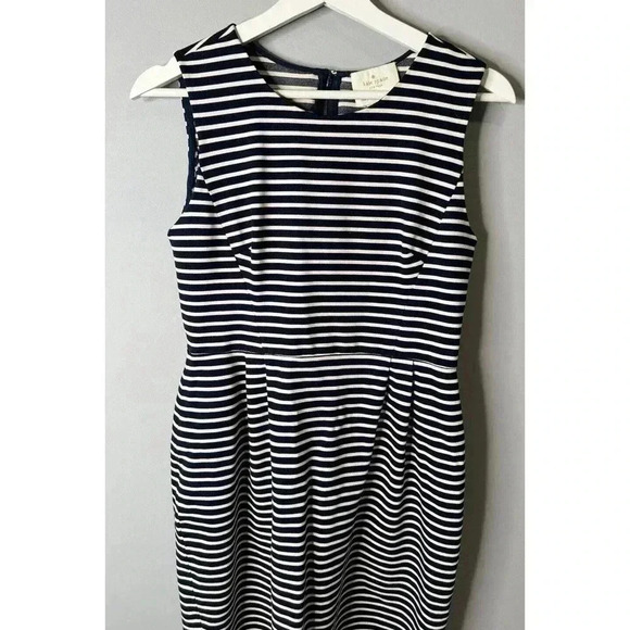 KATE SPADE DRESS,New York Mariella Striped cap-sleeve dress Navy White Striped 8 - Picture 1 of 6